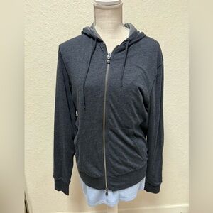 JOHN VARVATOS Lightweight Blue Zip-Up Hoodie Estimated Size Medium